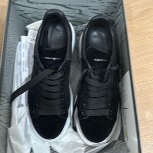 Alexander McQueen black velvet sneakers
